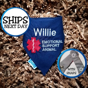 Personalized Emotional Support Dog Bandana | ESA Identification Wearable