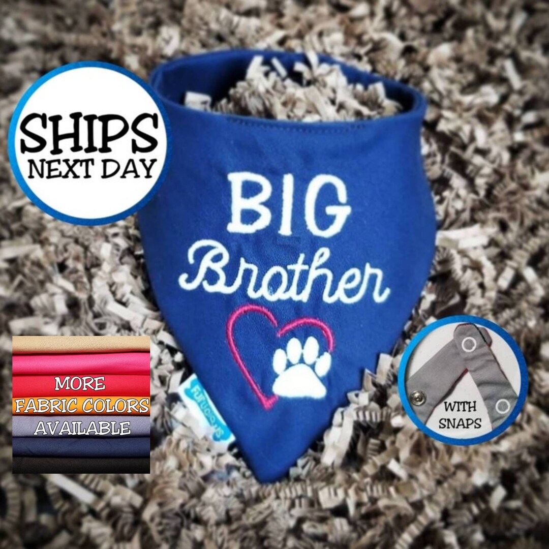 Personalized Big Brother Dog Bandana, Cat Bandana, Pet Bandana, Puppy — free download