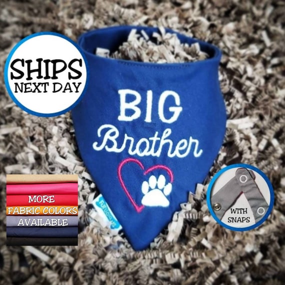 Personalized Big Brother Dog Bandana Cat Bandana Pet Etsy