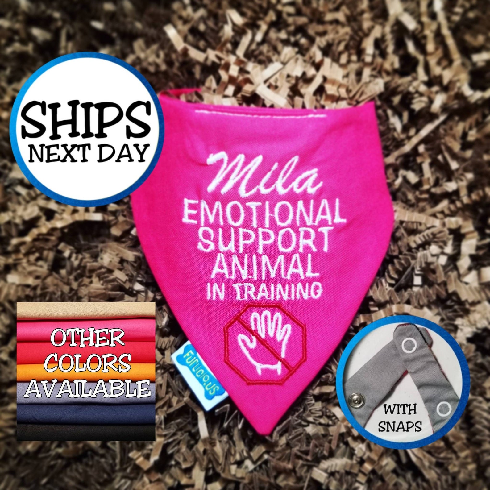 Personalized Emotional Support Dog Bandana ESA Dog Bandana Etsy