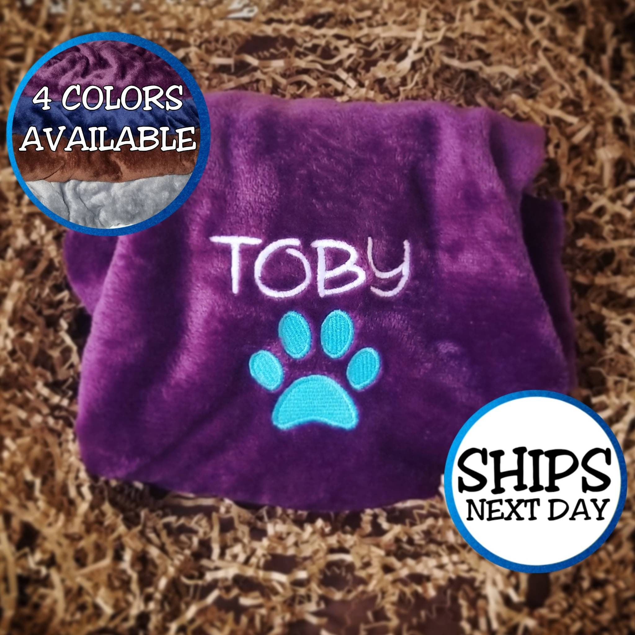 Personalized Cat Blanket with Big Paw Design Embroidered Etsy