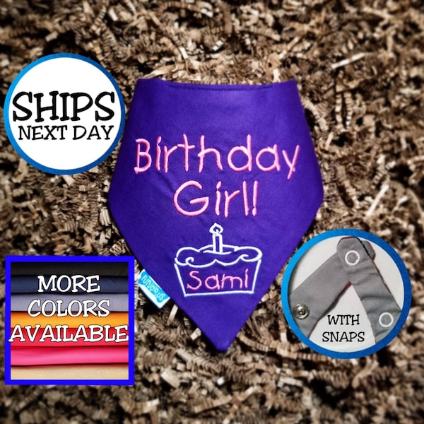 Personalized Dog Birthday Bandana for girl dogs | Custom Dog Bandana | Birthday Dog Bandana | Girl Dog Bandana | Cat Bandana