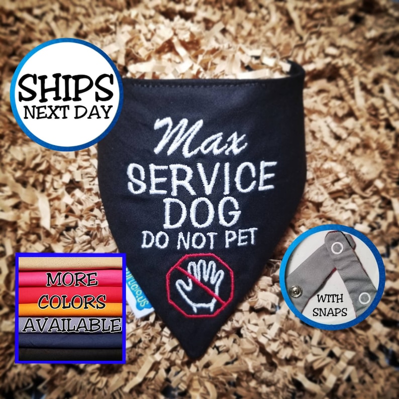 Personalized Service Dog Bandana DO NOT PET Embroidered Etsy