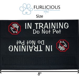 Embroidered Dog Leash Wrap: IN TRAINING Do Not Pet A Leash Sleeve for Working Dogs image 2