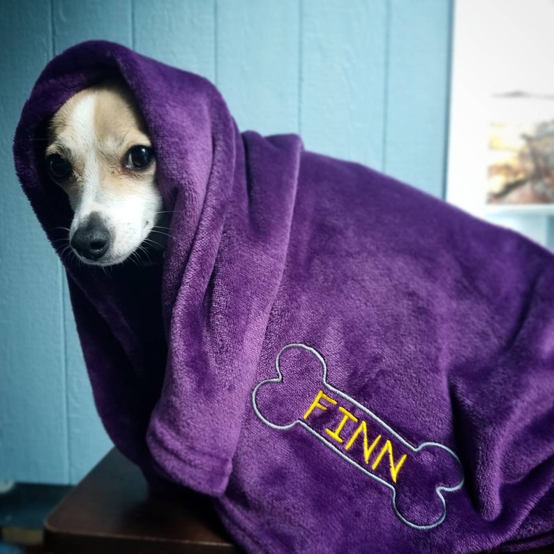 Personalized Dog Blanket With Bone Design Embroidered Etsy