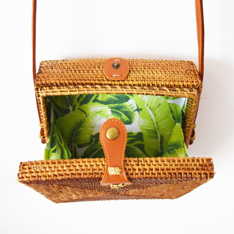 Square oval bag cross body bag bambien bag rattan bag wicker bag boho bag bali bag square atta bag