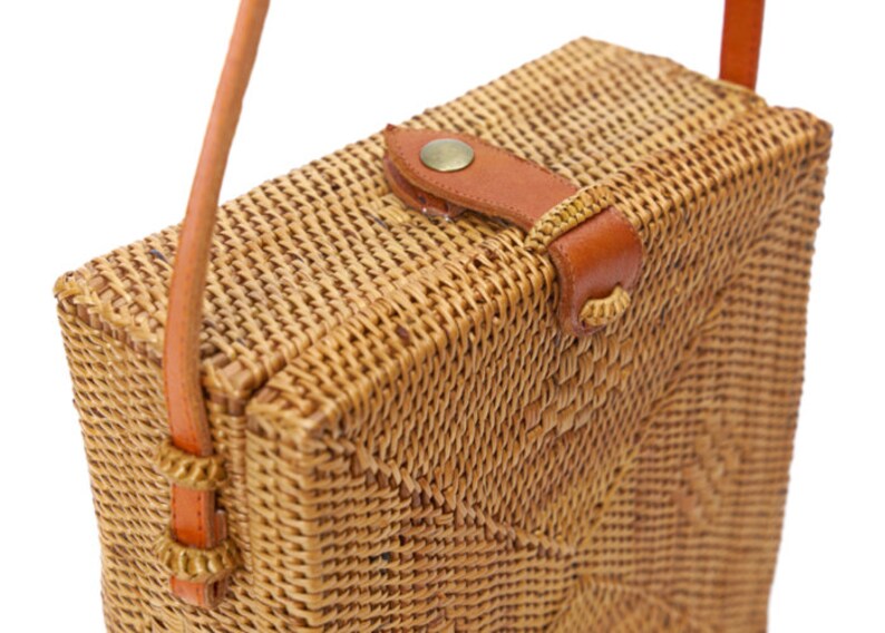 Square oval bag cross body bag bambien bag rattan bag wicker bag boho bag bali bag square atta bag