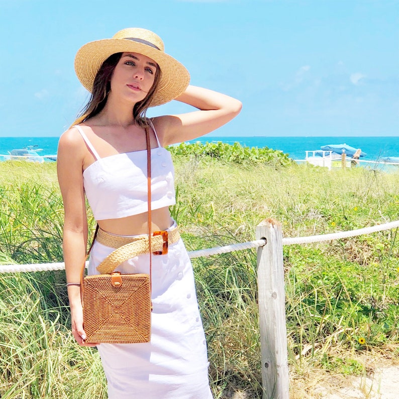 Square oval bag cross body bag bambien bag rattan bag wicker bag boho bag bali bag square atta bag