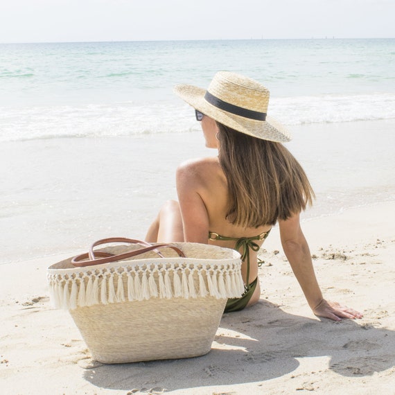 beach straw tote