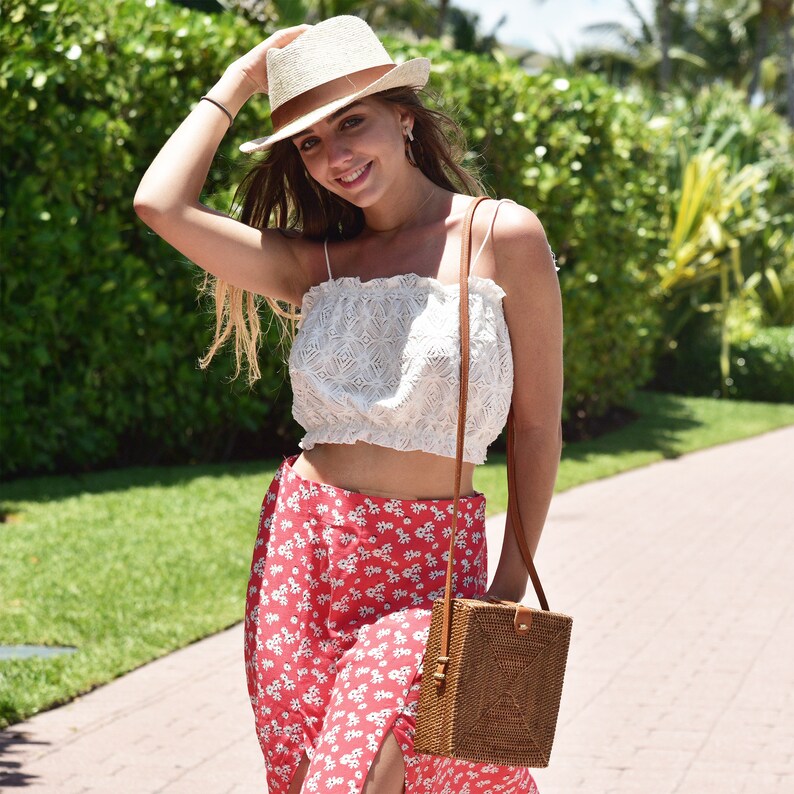 Square oval bag cross body bag bambien bag rattan bag wicker bag boho bag bali bag square atta bag