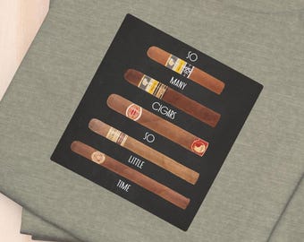 Cigar Lover T-Shirt Vintage Style So Many Cigars So Little Time Gift for Dad or Him