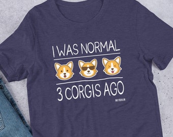 I Was Normal 3 Corgis Ago — Funny Corgi Mom T Shirt Dog Mom Gift Quote Shirt For Dog Dad Hoodie For Dog Lover Welsh Corgwn Gift Tshirt