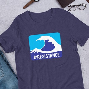Blue Wave Resistance TShirt for Women Graphic Tee Shirt for Feminist Tshirt For Him Womens Empowerment Ladies T Shirt 2024 Democracy image 1