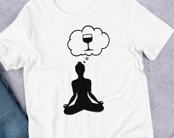 Meditate on Wine — Funny Wine and Yoga Lover's T Shirt Gifts Men's Graphic Yoga Teacher Buddha Meditation Clothes for Women Buddhism Hoodie