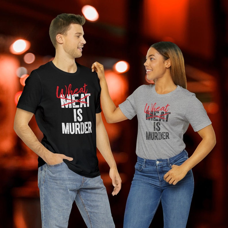 Wheat is Murder Pro Keto Workout T Shirt for Him Healthy Meat Eater Statement Tops for Her Carbs Kill Eat Healthy Anti Vegan Tshirts image 5