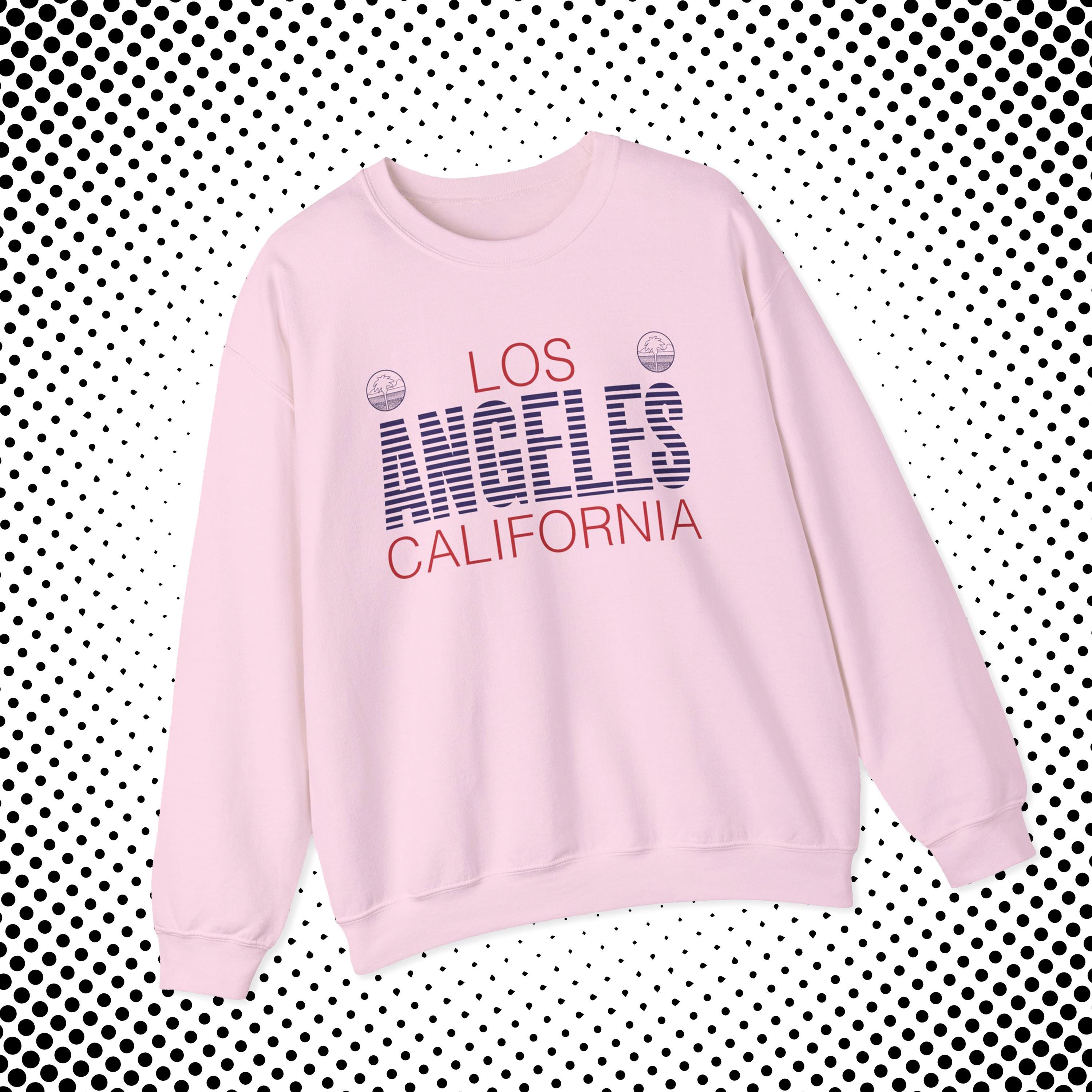 Retro 80s Style Los Angeles Sweatshirt Vintage Palm Tree Graphic 