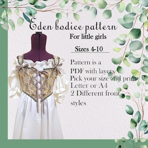 Eden Bodice Pattern for little girls