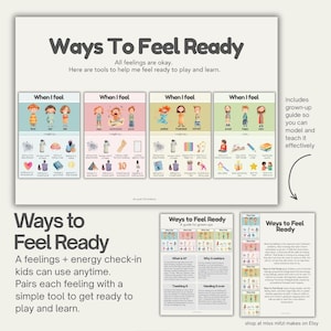 Gevoelscheck-schema | Poster met hulpmiddelen om met emoties om te gaan (digitale download)