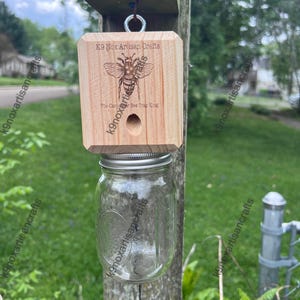 Simple Pine Carpenter Bee Trap: Untreated Wood, Mason Jar