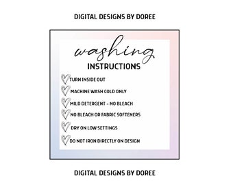Clothing Packaging Labels Handmade Small Business Supplies Care Instructions Stickers T-Shirt Washing Care Stickers Etsy Shop Supplies