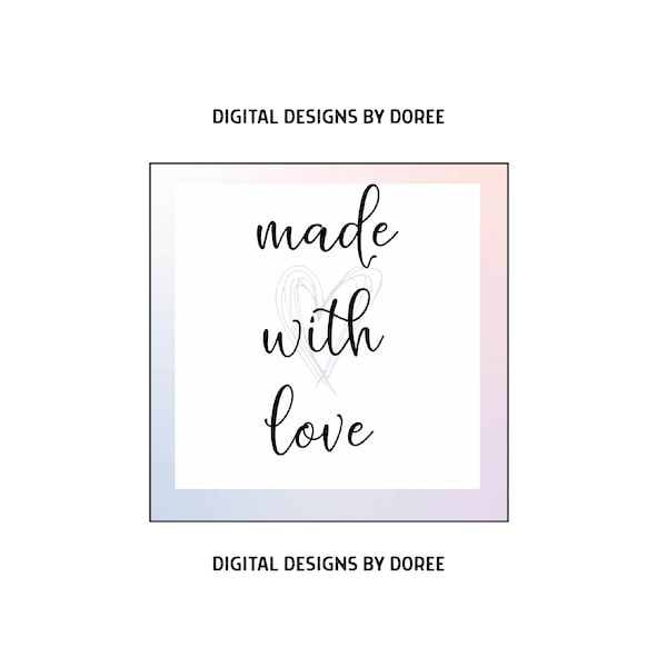 Made With Love Thank You Card Template, Etsy Thank You for Shopping Business Card, Handmade with love card, Thank You For Your Purchase Card