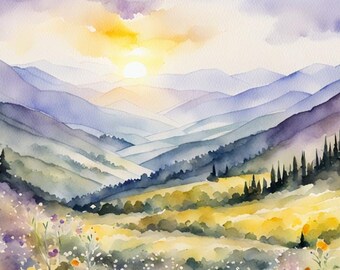 Samsung TV Art, Spring Morning Art, Spring Color Art, Watercolor Spring Art, Nature Painting, Digital Download