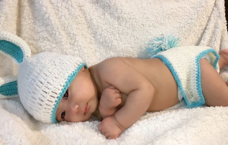 Knit bunny outfit