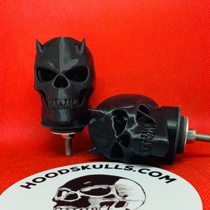 DEVIL HoodSkulls® - Badass Hood Bumper Replacement, also Jeep & Bronco Cowls. Pair Included. Non-LED designs. Jeep Wrangler Accessory.