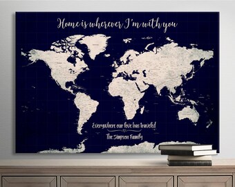 Push Pin Personalized World Map Push Pin Travel Map for Push Pins Map with Cities Push Pin Personalized Map, Physical World Map Print
