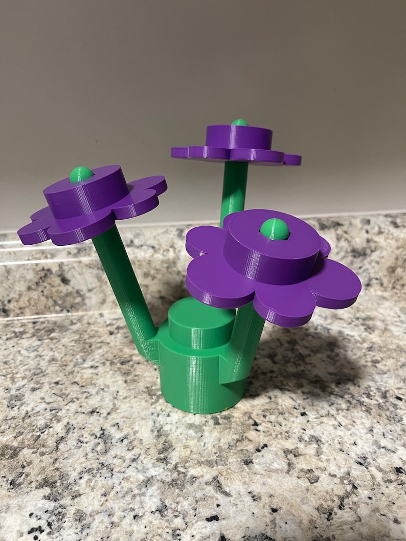 3D Printed Large LEGO Inspired Brick Flowers image 8