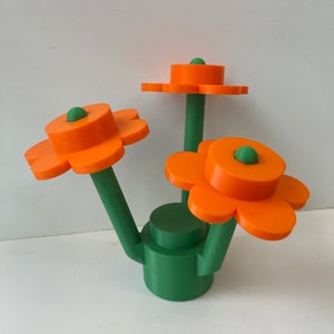 3D Printed Large LEGO Inspired Brick Flowers image 3