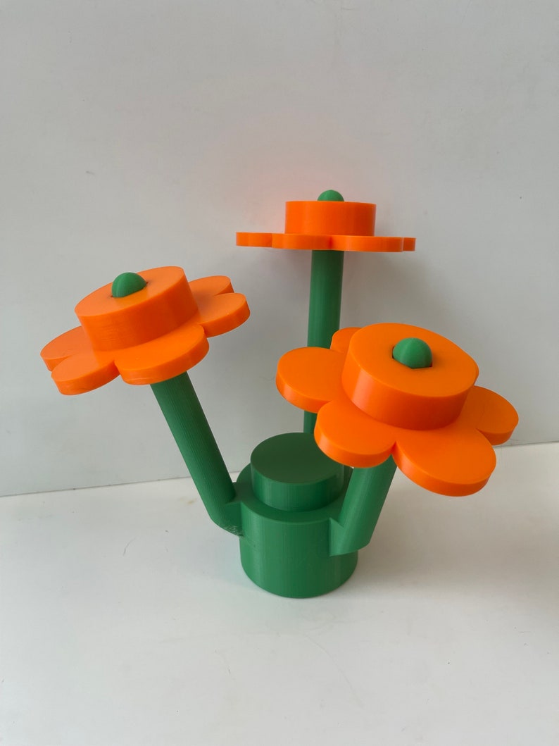 3D Printed Large LEGO Inspired Brick Flowers image 3