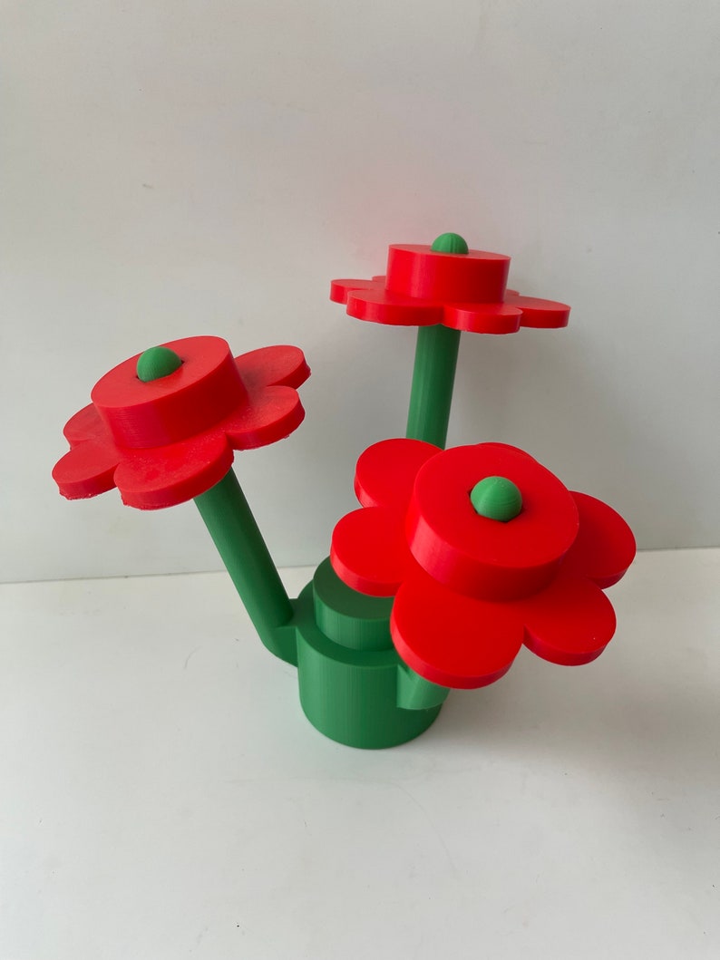 3D Printed Large LEGO Inspired Brick Flowers image 5