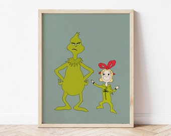 The Grinch Art Print | Simple Grinch Home Decor | Christmas Decor | Holiday Decor