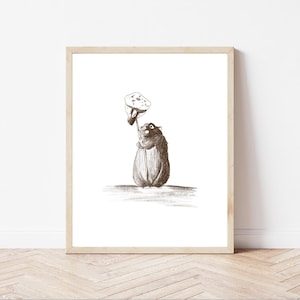 Rat Art Print | Movie Wall Art | Ratatouille Decor | Animal Sketch Decor | Movie Art | Emile | Disney Movie Art | Minimalist Disney
