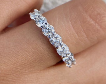 1.5 Carat Diamond 7 Stone Anniversary Ring. 1.5 Carat Diamond Wedding Ring. 1.5 Carat Diamond Anniversary Band in 14k White Gold