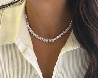 1 Carat Each Diamond Necklace. Big Diamond Tennis Necklace. Each stone is 1 Carat Diamond. 60 Carat Total Weight Necklace.
