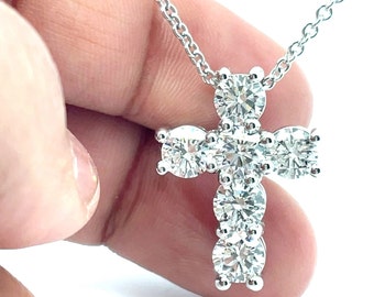 5 Carat Diamond Cross, 5 Carat White Gold Diamond Cross, Diamond
