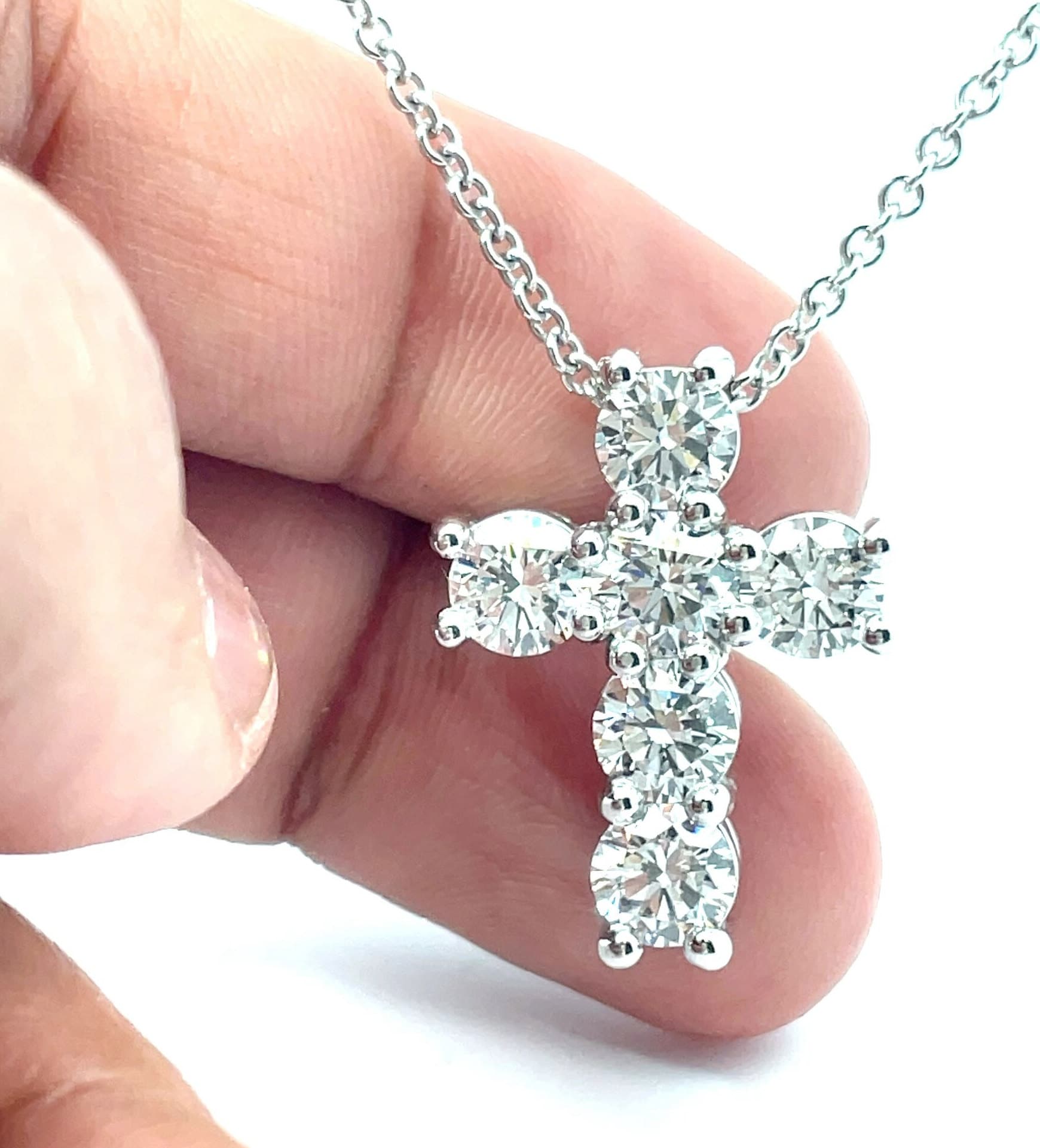 5 Carat Diamond Cross, 5 Carat White Gold Diamond Cross, Diamond
