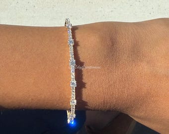 14K Yellow Gold Natural Diamond Flex Bangle Bracelet, Natural Diamond Flex Bangle, 14K White Gold Natural Diamond Bangle