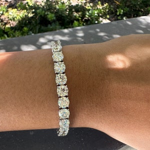 20 carat Diamond tennis bracelet. Big diamond tennis Bracelet. Womens Big Diamond Tennis Bracelet. 14K White Gold Tennis Bracelet.