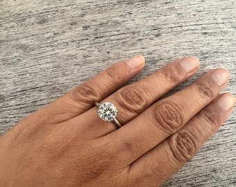 Hidden Halo Diamond Engagement Ring, 2 Carat Diamond Engagement Ring, 2 Carat Diamond Ring, 2 Carat Diamond Hidden Halo Engagement Ring