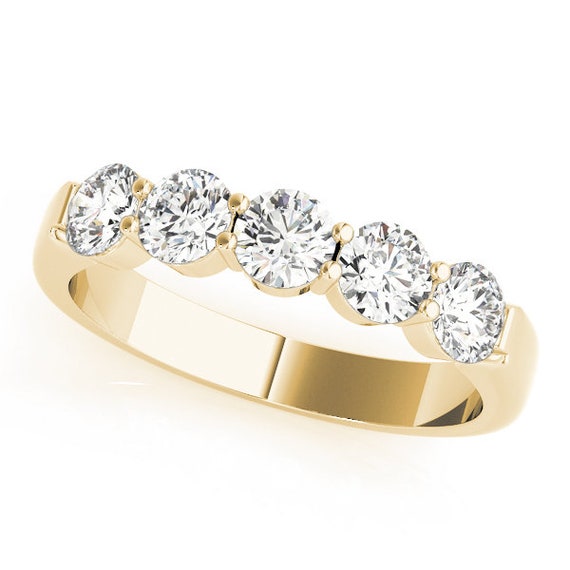 5 Stone Diamond Band 1 Carat 5 Stone Diamond Ring 5 Stone Etsy