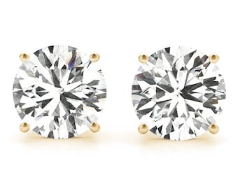 5 Carat Diamonds Studs, 5 Carat Total weight Diamonds Earrings. 5 Carat Certified Diamond Earrings. Big Diamond Earrings. Diamond Studs