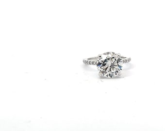 Round Diamond Engagement Ring, Diamond Ring, Simple Diamond Engagement Ring, Classic Diamond Engagement Ring, 14K White Gold Ring