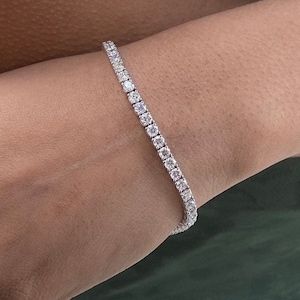 7 Carat Diamond Bracelet. 14K White Gold Diamond Tennis Bracelet, Women&#39;s Diamond Bracelet. White Gold Bracelet With Diamonds.