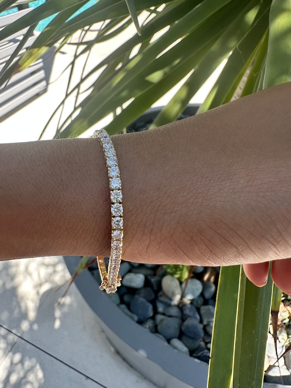 5 carat diamond tennis bracelet 14k yellow gold discount