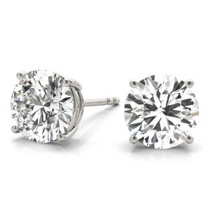 4 Carat Diamonds Studs, 4 Carat Total weight Diamonds Earrings. 4 Carat Certified Diamond Earrings. F VS Clarity Diamonds Studs. 4 Carat