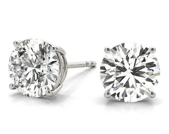 Dazzlingrock Collection 0.10 Carat Diamond Stud Earrings - Sterling Silver, Platinum Plated - View #2
