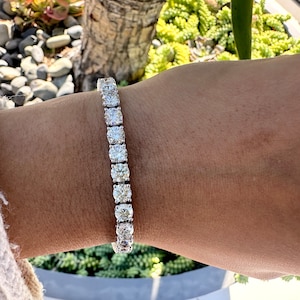 6.00 カラット 天然ダイヤモンド テニスブレスレット G SI 14K 6.00 カラット 天然ダイヤモンド テニスブレスレット G SI 14K